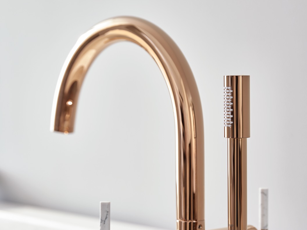 Atrio Private collection warm sunset deck mounted basin mixer