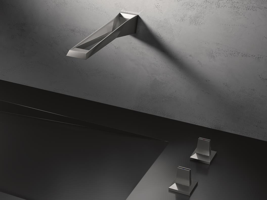 Wall mounted basin mixer