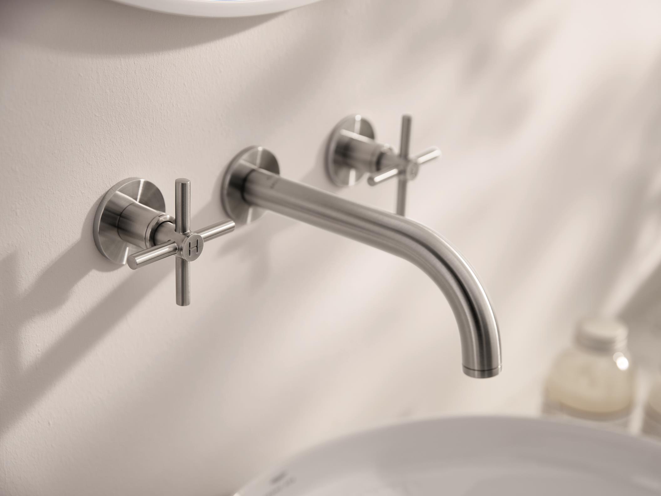 Supersteel finish faucet shower