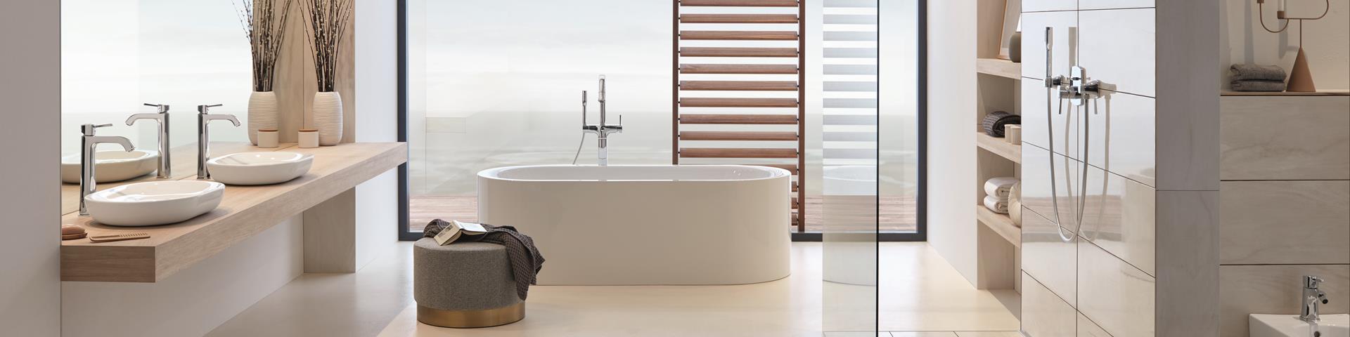 Front view Grohe shower mixer bath 